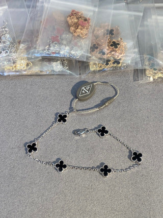 Van Cleef & Arpels Mini 6-Motif Bracelet in Black Onyx