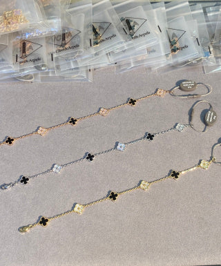 Van Cleef & Arpels Mini 6-Motif Bracelet with Black Onyx and Diamonds