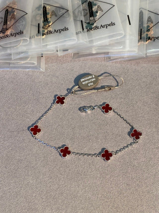 Van Cleef & Arpels Alhambra Mini 6-Motif Bracelet in Carnelian