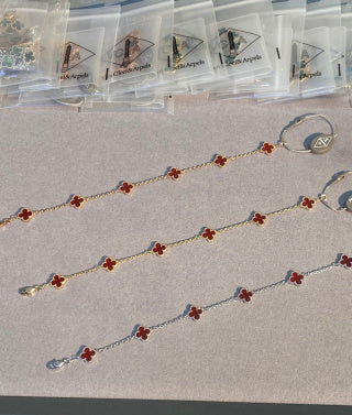 Van Cleef & Arpels Alhambra Mini 6-Motif Bracelet in Carnelian