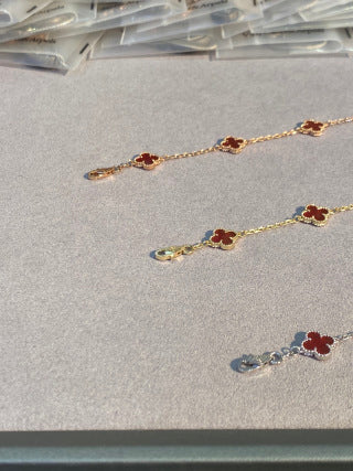 Van Cleef & Arpels Alhambra Mini 6-Motif Bracelet in Carnelian