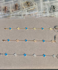 Van Cleef & Arpels Mini 6-Motif Bracelet with Turquoise and Diamonds