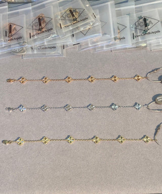 Van Cleef & Arpels Alhambra Mini 6-Motif Bracelet (Guilloché)