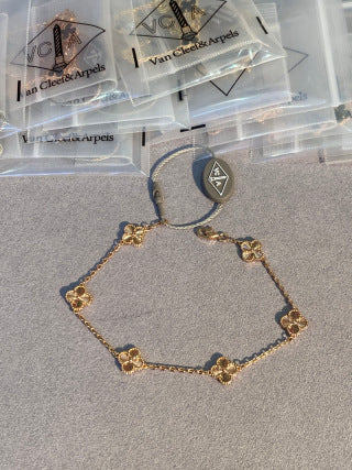 Van Cleef & Arpels Alhambra Mini 6-Motif Bracelet (Guilloché)