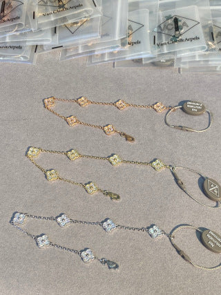Van Cleef & Arpels Mini Frivole Bracelet, 6-Flower Motif, Full Diamond Set