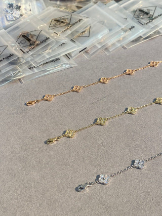 Van Cleef & Arpels Mini Frivole Bracelet, 6-Flower Motif, Full Diamond Set