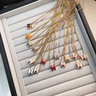 Hermès Pop H Enamel Mini Pendant Necklace