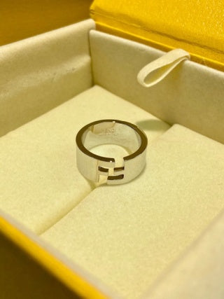 FENDI Geometric FF Accent Band Ring
