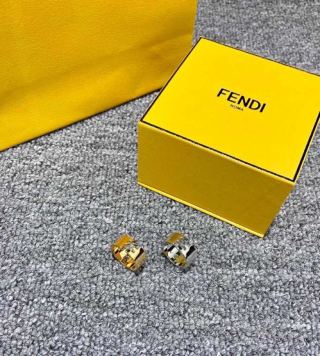 FENDI Geometric FF Accent Band Ring