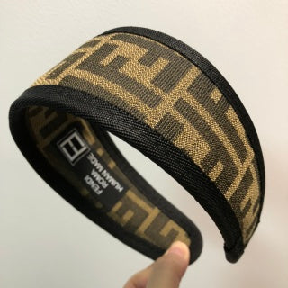 Fendi Mocha Signature Monogram Wide Headband
