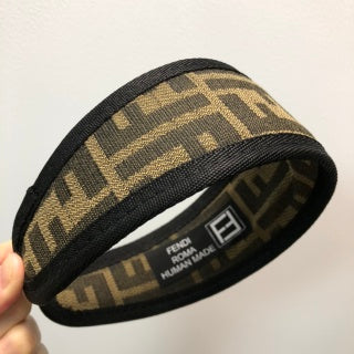 Fendi Mocha Signature Monogram Wide Headband