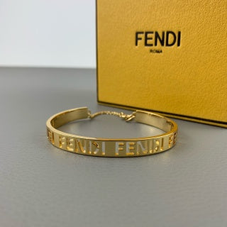 FENDI Logo Edge Slim Cuff Bracelet