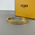 FENDI Logo Edge Slim Cuff Bracelet
