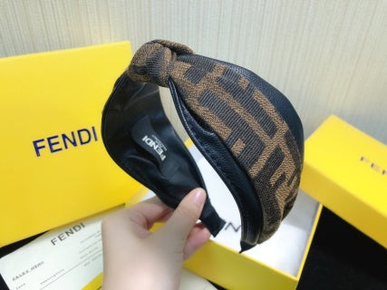 Fendi Mocha Ribbon FF Knot Headband