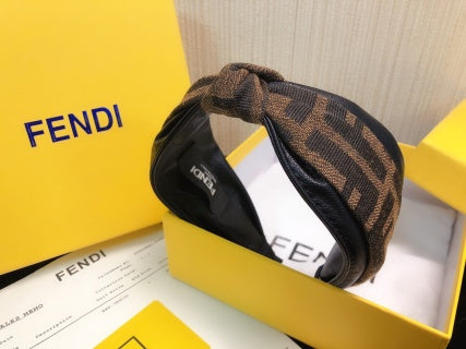 Fendi Mocha Ribbon FF Knot Headband