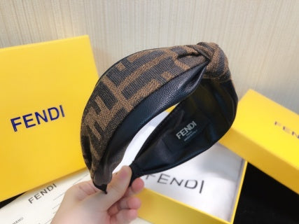 Fendi Mocha Ribbon FF Knot Headband