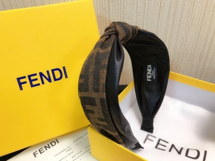 Fendi Mocha Ribbon FF Knot Headband