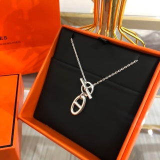 Hermès Chaine d’Ancre Double Loop Pendant Necklace
