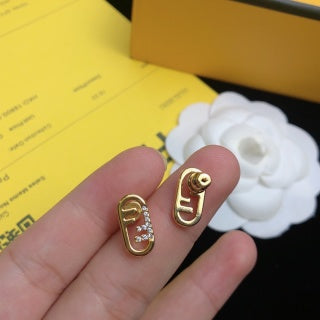 FENDI Mini FF Lock Stud Earrings