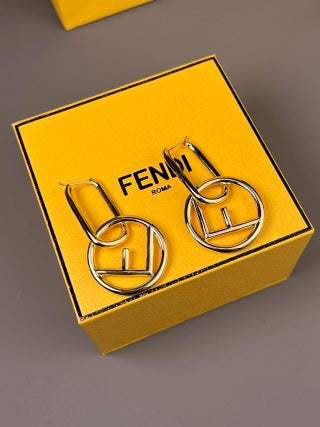 FENDI FF Loop Frame Drop Earrings