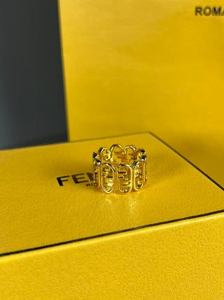 FENDI FF Openwork Link Band Ring