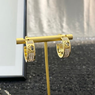 FENDI Crystal FF Hoop Stud Earrings