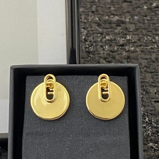 FENDI Medallion Link Drop Earrings