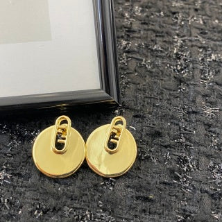 FENDI Medallion Link Drop Earrings