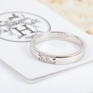 Hermès Éclat Pavé H Band Ring