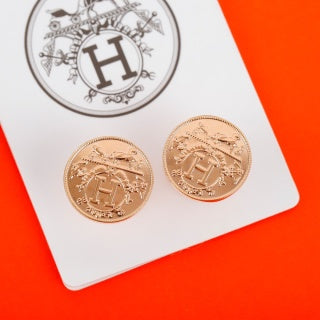 Hermès Mini Chaine d’Ancre Round Stud Earrings