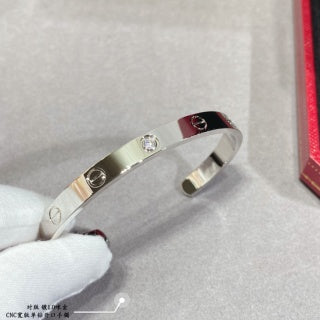 Cartier Wide Open LOVE Bracelet with Single Diamond