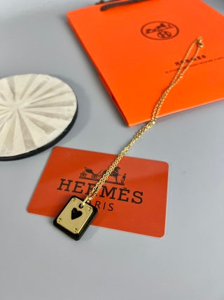 Hermès Kelly Lock Heart Charm Necklace