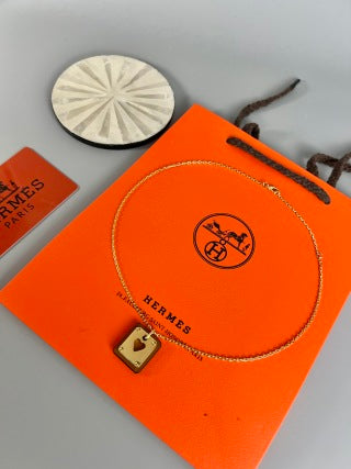 Hermès Kelly Lock Heart Charm Necklace