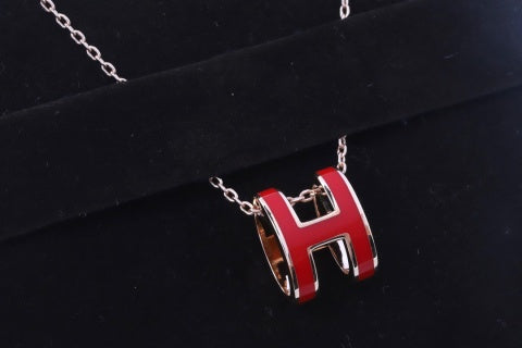 Hermès Scarlet H Letter Pendant Necklace