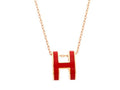 Hermès Scarlet H Letter Pendant Necklace