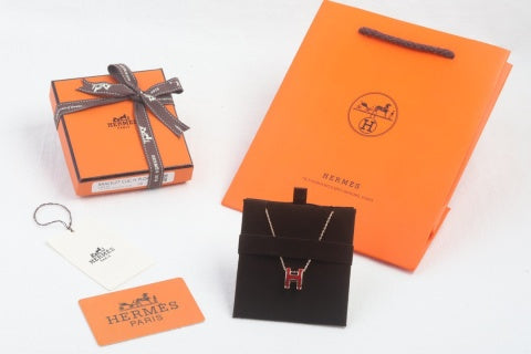 Hermès Scarlet H Letter Pendant Necklace