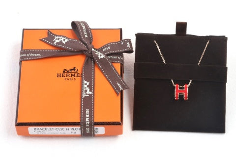 Hermès Scarlet H Letter Pendant Necklace