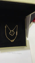 Van Cleef & Arpels Classic Gold Necklace with Black Onyx Four-Leaf Clover