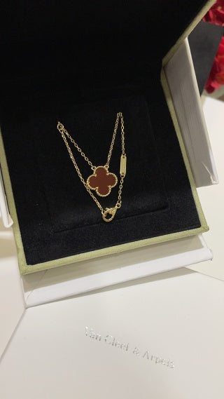 Van Cleef & Arpels Midnight Onyx Clover Pendant Necklace