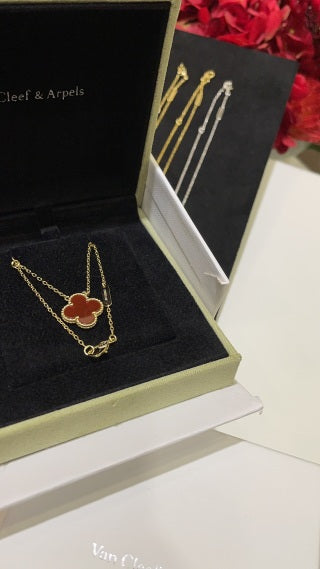 Van Cleef & Arpels Midnight Onyx Clover Pendant Necklace