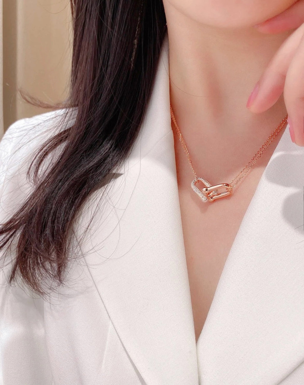 Tiffany HardWear Large Double Link Pendant with Pavé Diamonds