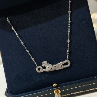 Cartier fully diamond-set panther necklace