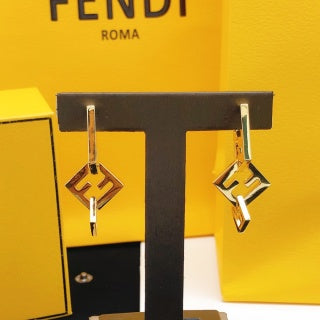 Fendi Verona FF Double Logo Drop Earrings