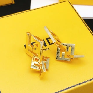 Fendi Verona FF Double Logo Drop Earrings