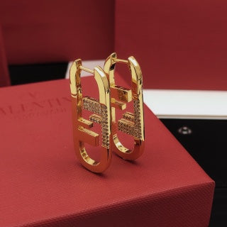 FENDI Pavé FF Ribbon Hoop Earrings
