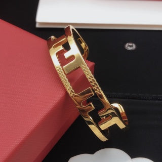 FENDI FF Pavé Open Cuff Bracelet