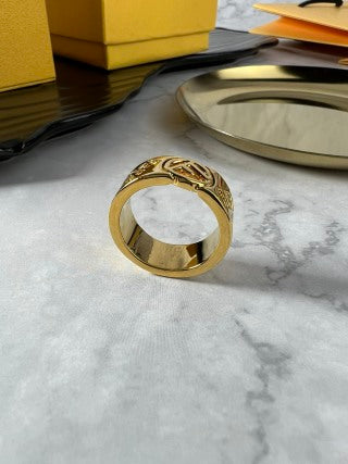 FENDI FF Bold Logo Signet Ring