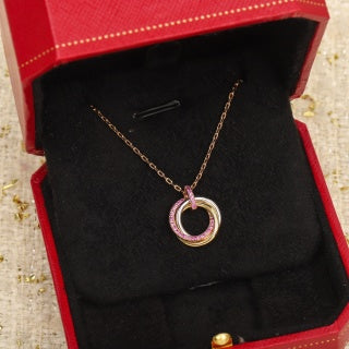 Cartier Celeste Interlock Circle Diamond Necklace