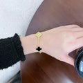 Van Cleef & Arpels Alhambra 5-Motif Bracelet in Black Onyx with Diamond Accents