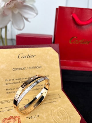 Cartier Love Entrelacé Pavé Crossover Bracelet